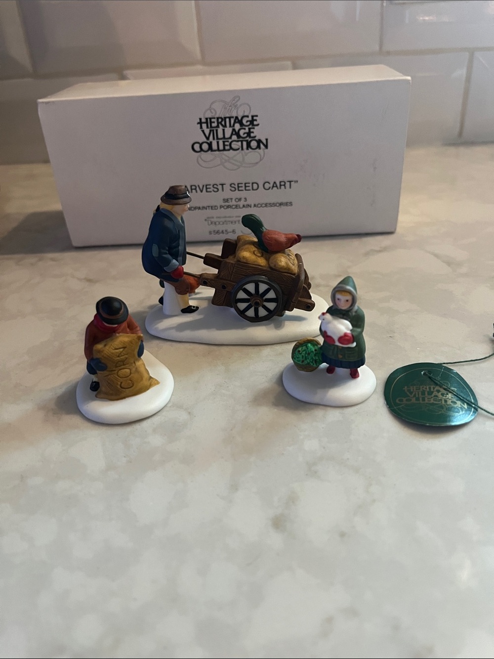 Dept 56 Harvest Seed Cart Snow Village Figurines